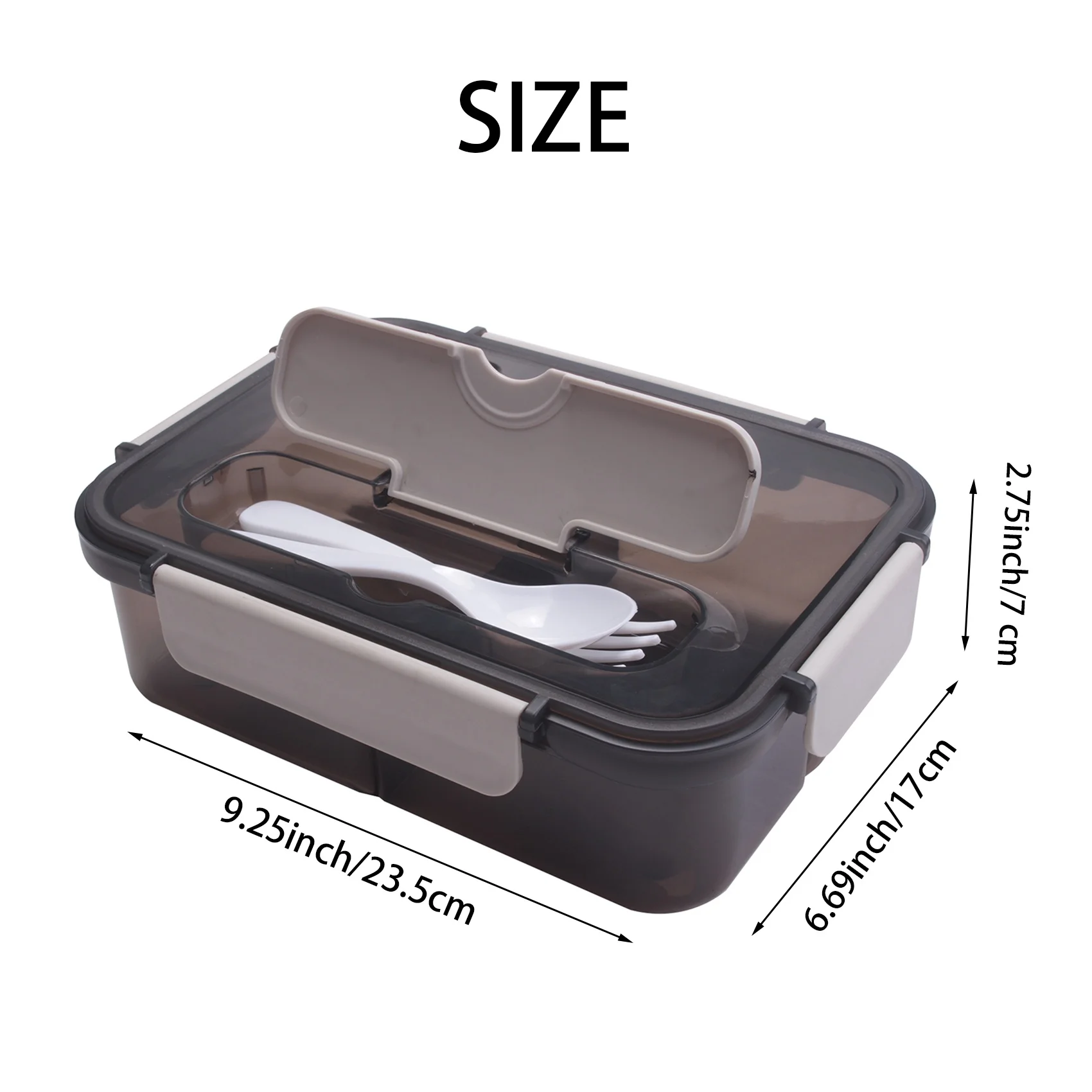 AT84-Lunch Box, 1500Ml Bento Box, Food Container With 3 Compartments And Cutlery Set,Microwave And Meal Prep Containers