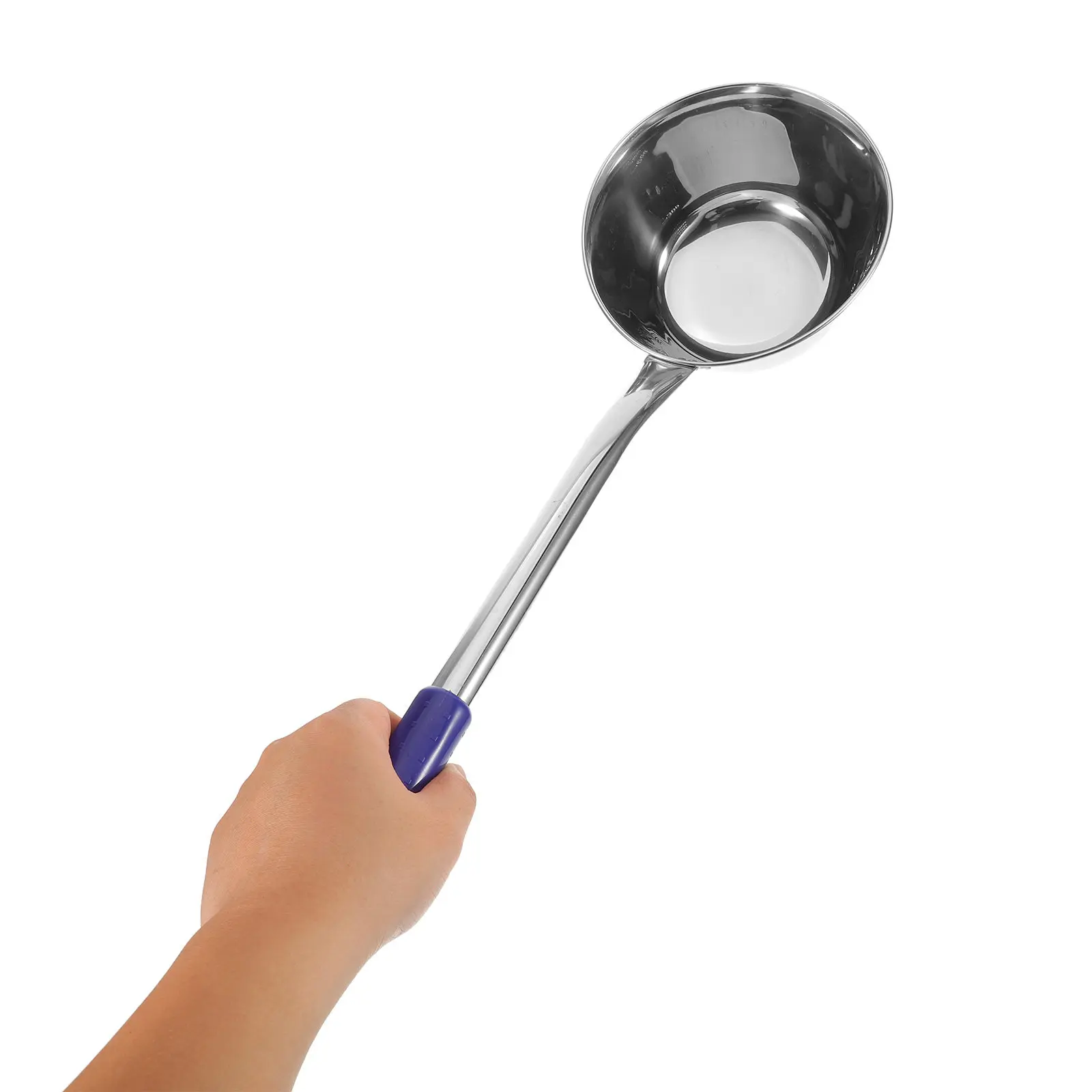 Household Stainless Steel Water Ladle Long Handle Bath Scoop Kitchen Soup Dipper Water Scoop Spoon Easy Clean Drip-Free