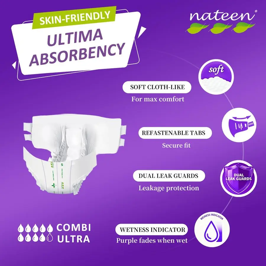 حفاضات كومبي الترا للبالغين مع علامات تبويب للنساء والرجال، سراويل داخلية واقية من سلس البول ماصة للغاية، شديدة التحمل، مقاومة للتسرب #2