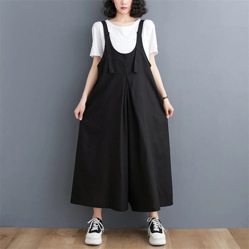 Loose Cotton Linen Wide Leg Pants Women's Summer Spring Casual Dungarees Thin Version Harajuku Sle A-Line Skirt Pants
