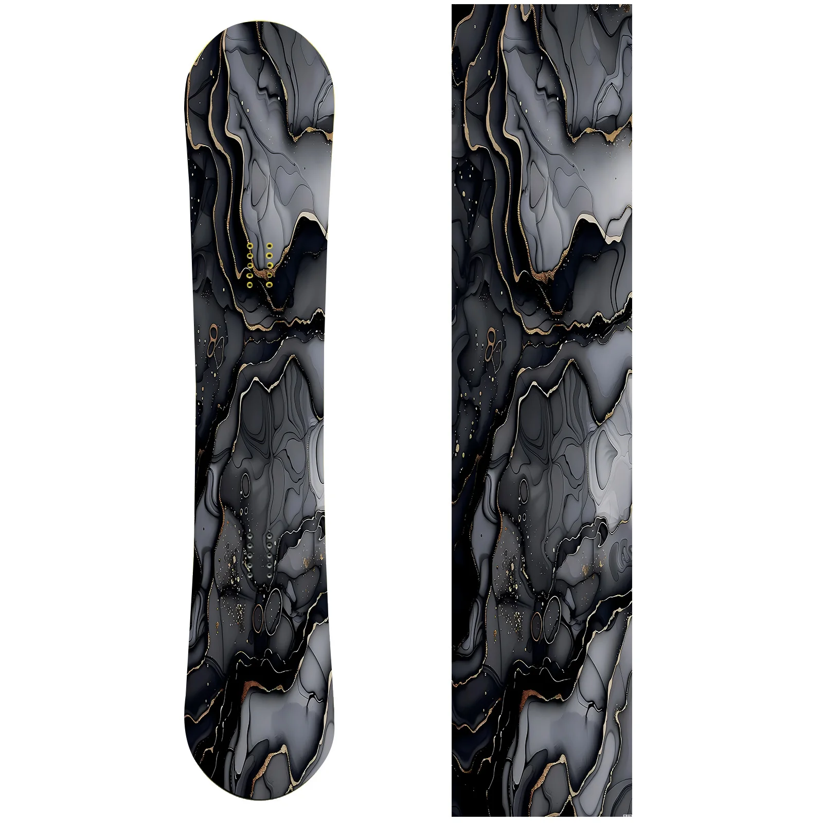 

1 large black marble pattern snowboard sticker, personalized trend snowboard decorative sticker, snowboard sticker,