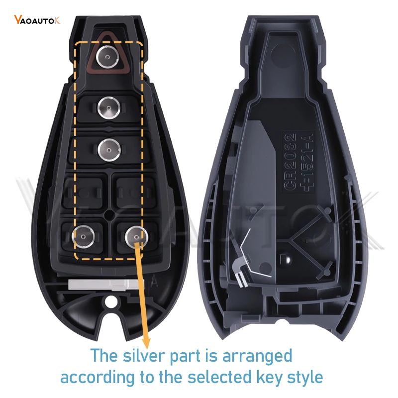 GQ4-53T Chiave remota PCF7961A adatta per Chrysler Jeep Dodge RAM 1500 2500 3500 4500 2014 2015 2016 2017 2018 NON Keyless Fobik 433MHz ﻿