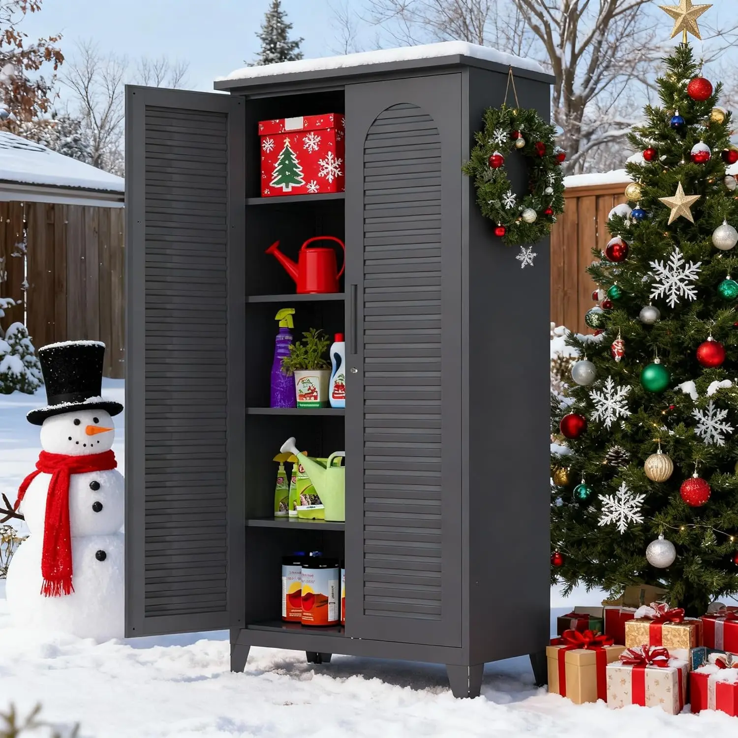 new 73'' Tall Metal Tool Storage Cabinet, with Ample Storage Space for Garage,Warehouse,Garden,Office, Living, Customized