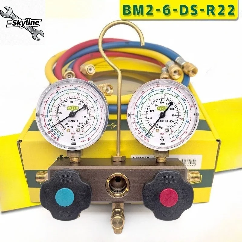 Double-Head Compound Refrigeration Pressure Gauge, Measuring Accessory For Air Conditioner Refrigerant Detection