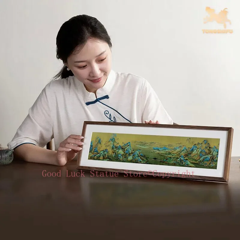 

JIN XIU JIANG SHAN HOME company office desk TOP decoration COPPER Mountains Frame painting Business career prosperous luck