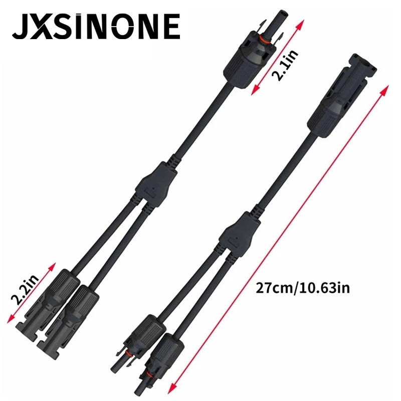 JXSINONE TUV Approved 2 IN1 Solar Connector PV Connector Male To Female Solar Parallel Connector DIY Solar Kits System T10039