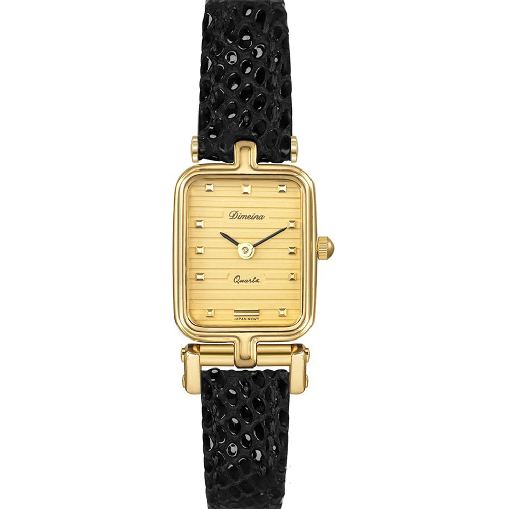 Fashion Temperament Vintage Gold Dial Square Quartz Watch For women\'s girl Student gift  Women\'s accessories