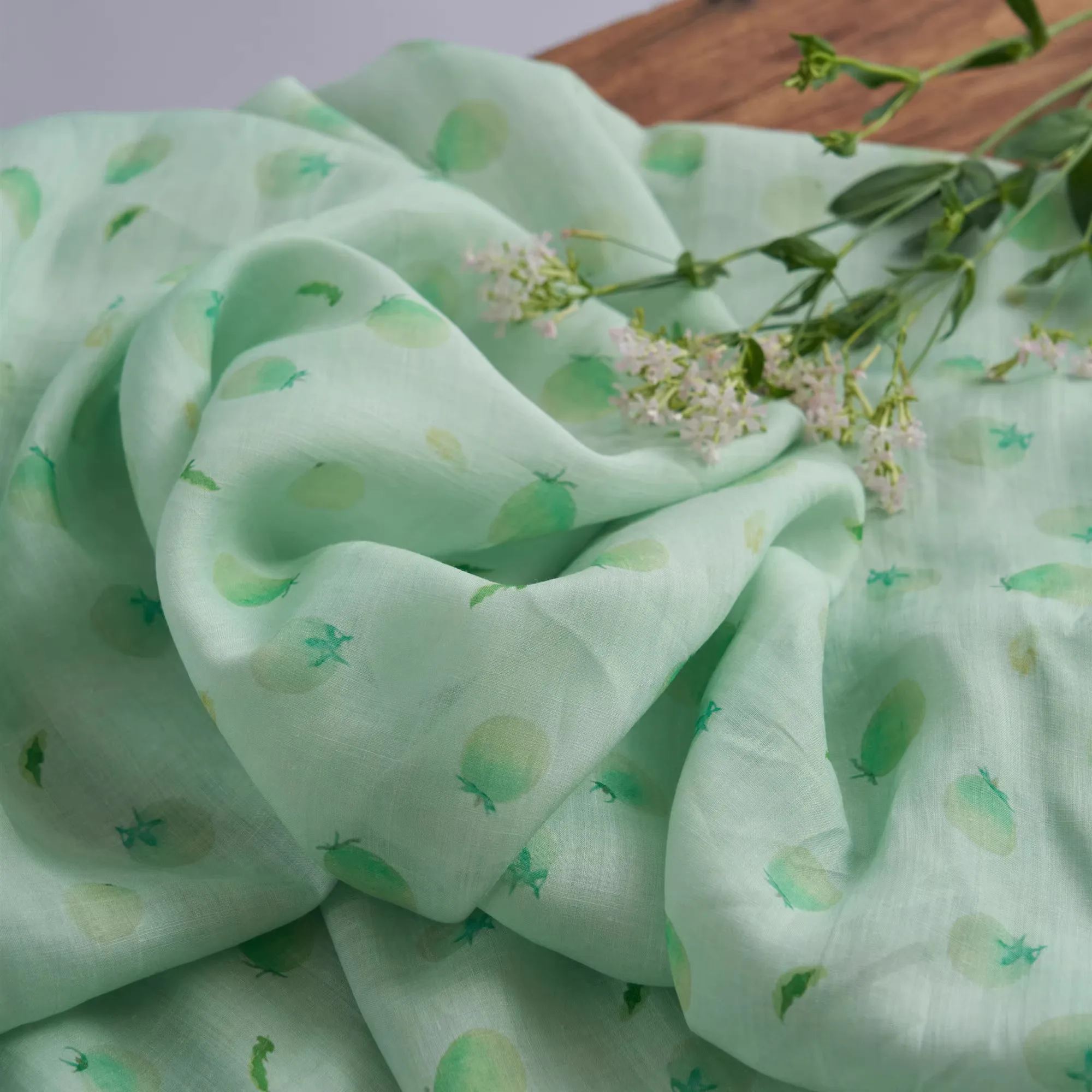 

1 yard Flower print ramie fabric for sewing Dress robe and clothing cheongsam fabric