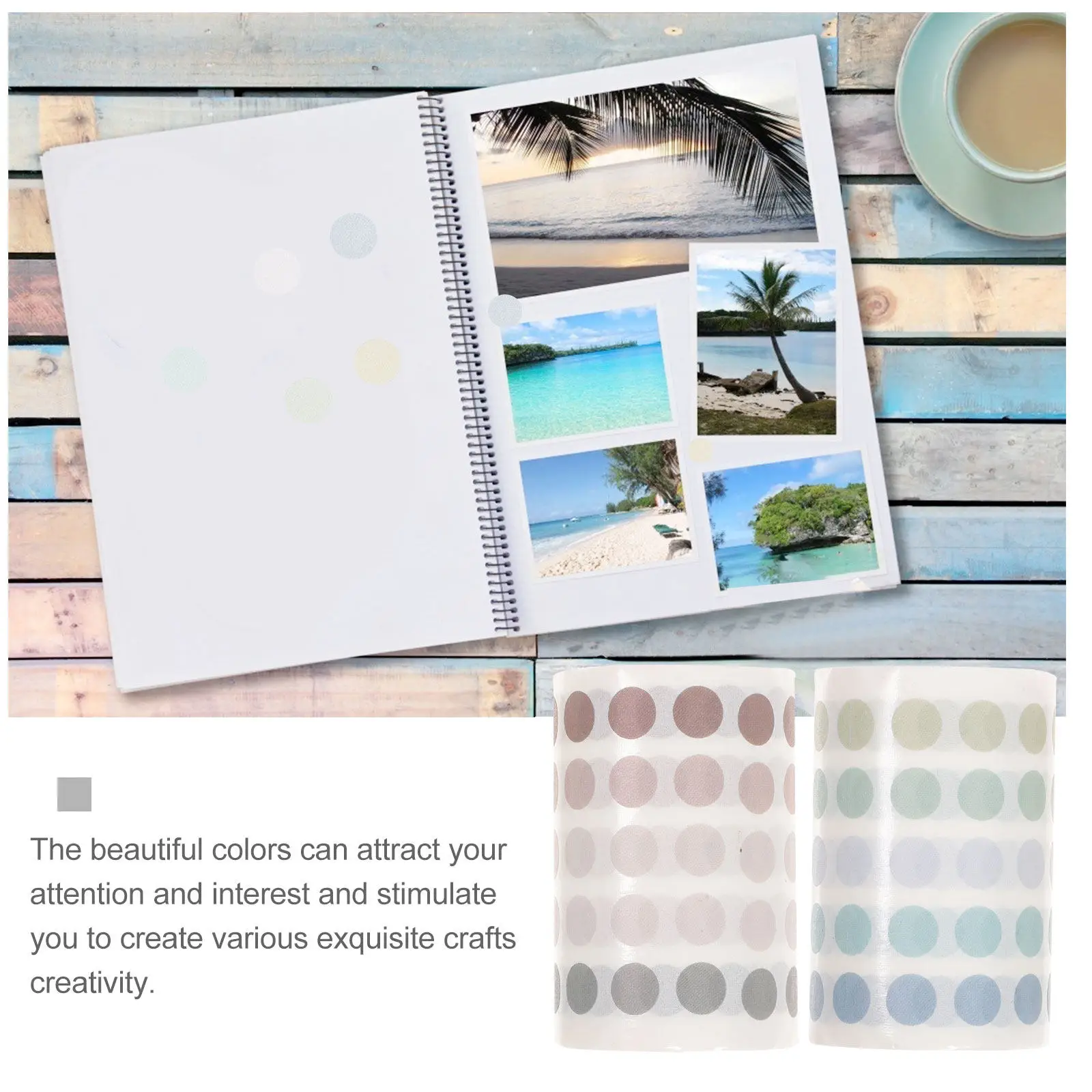 

2 Rolls Decorative Dot Stickers Fine Workmanship Natural Beautiful Print for Creative Diary Scrapbook DIY Projects Stationery