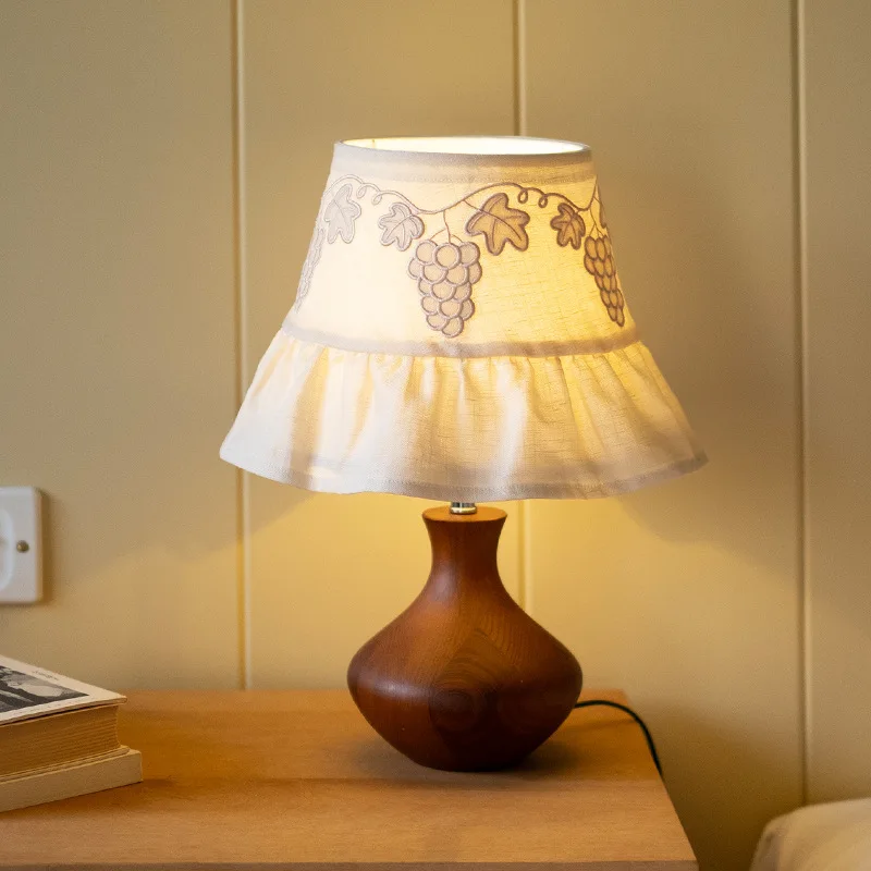 Grape embroidered desk lamp cover, southern French retro French American medieval bedroom bedside