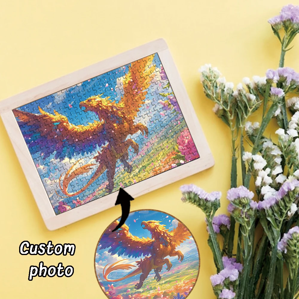 

Деревянный пазл с индивидуальным фото, 35/300/500/1000 элементов, персонализированный подарок на День отца