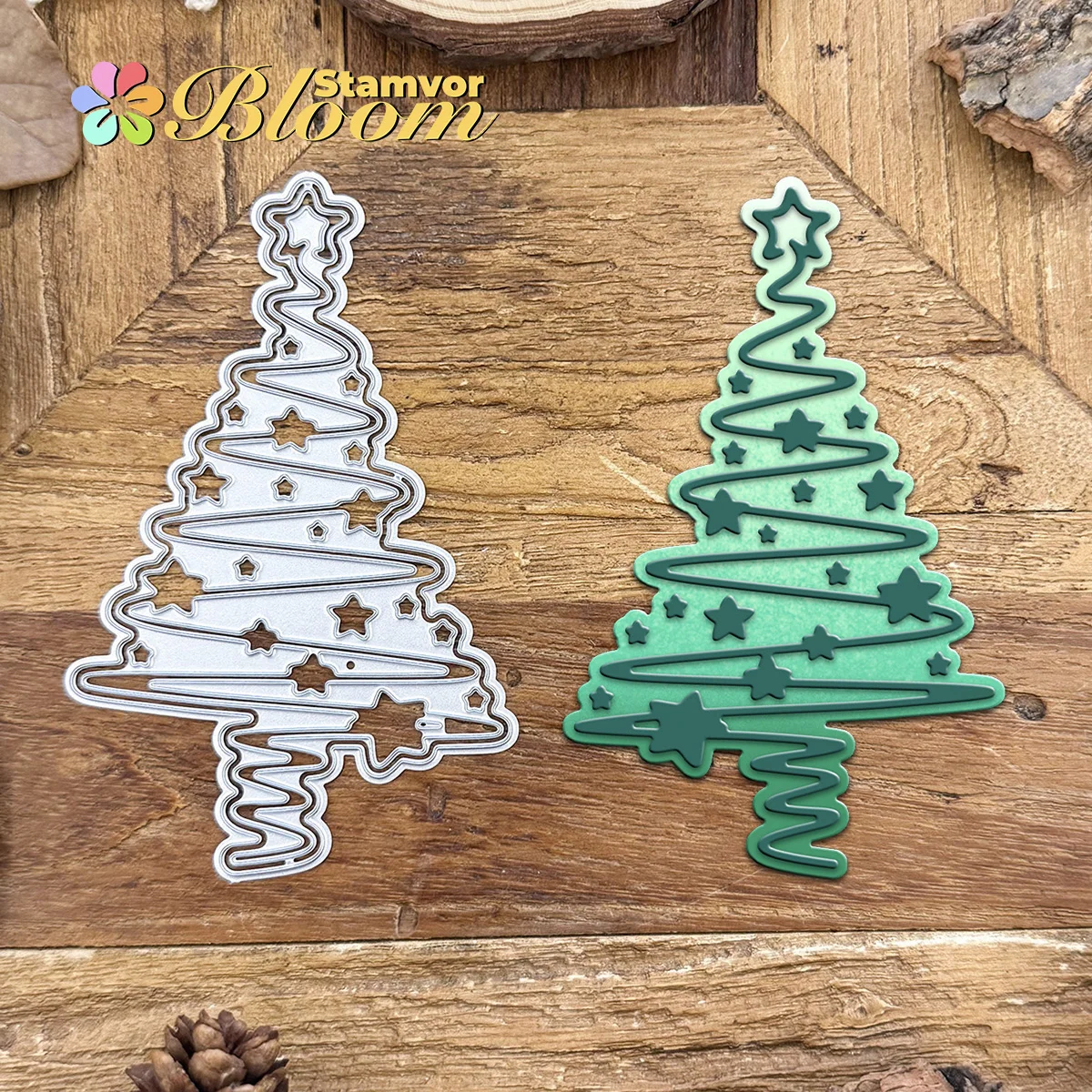 Original schöne Schichten Weihnachten Sterne Baum Metall Stanzformen Scrapbooking dekorative Prägung