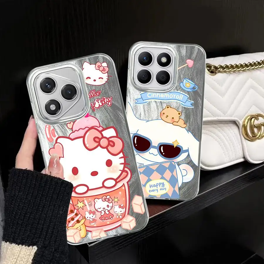 Phone Case for Honor 200 Pro X9b X7b 200 400 Lite X9c X8c X8b X9a X8a Black Soft Shell Cartoon Sanrio Hello Kitty