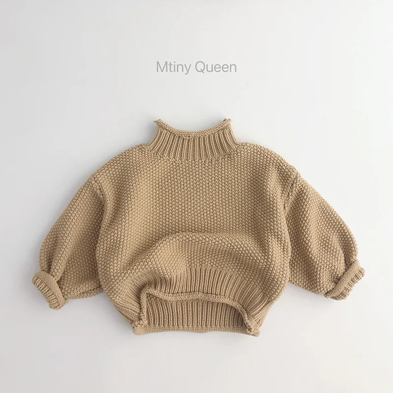 Autumn Winter New Children Long Sleeve Turtleneck Sweater Baby Girls Knit Pullover Boys Fashion Casual Knitwear Kids Clothes