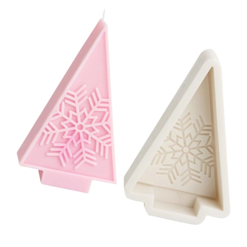 Flexible Silicone Mold Snowflakes Christmas Tree Molds Scented Aromatherapys Making Mould Handmade Ornament Mould