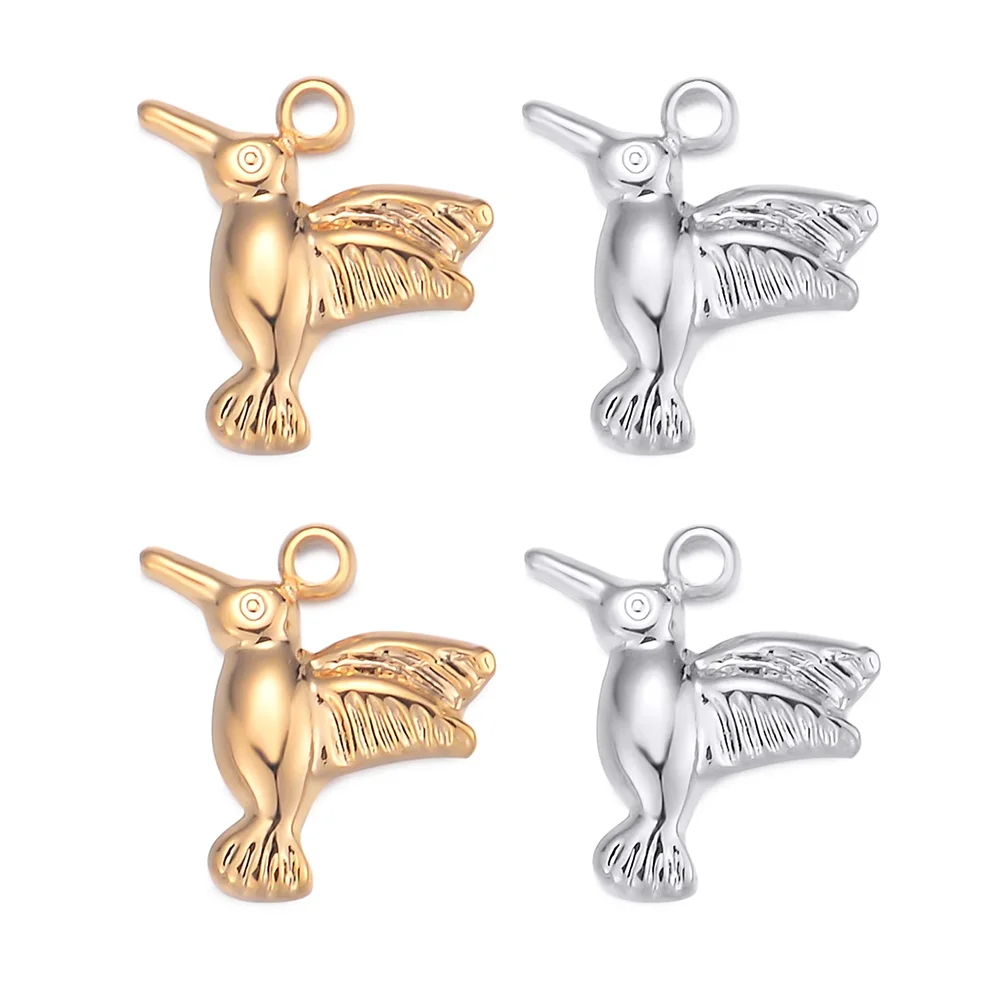 10 Stück/Set Tier-Vogel-Anhänger Kolibri-Anhänger Edelstahl-Anhänger für Schmuckherstellung Zubehör DIY-Accessoires – Detail 7