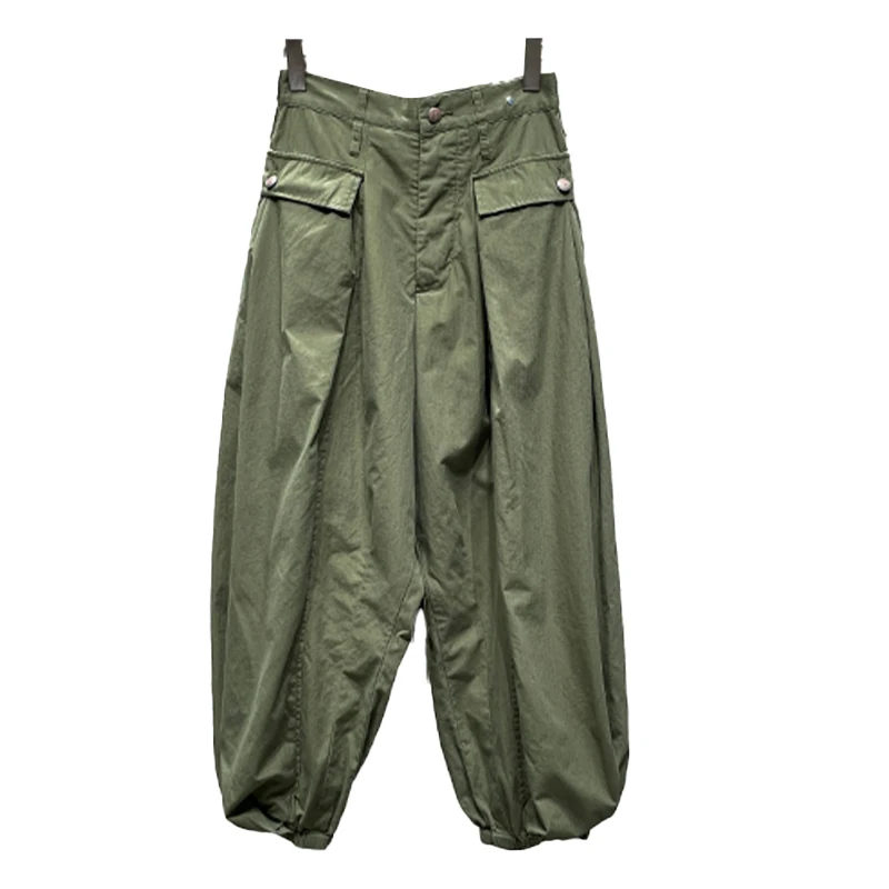 NIGO LP Women's Fashion Autumn And Winter Green Casual Loose Work Pant #nigo61274