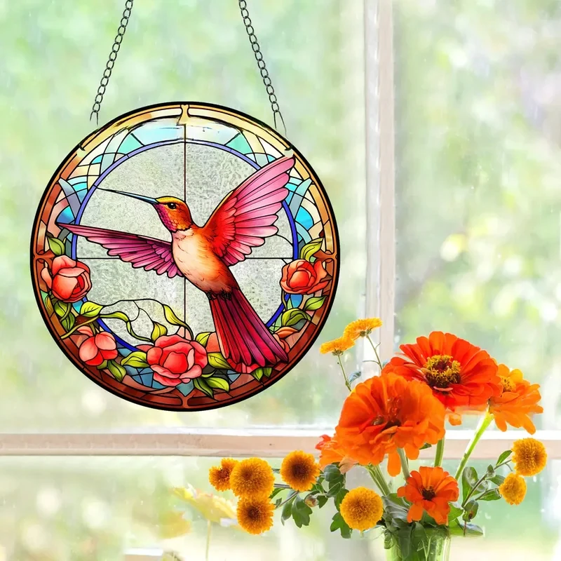 New Animal Suncatcher, Round Acrylic Pendant, Indoor Window Hanging Decoration