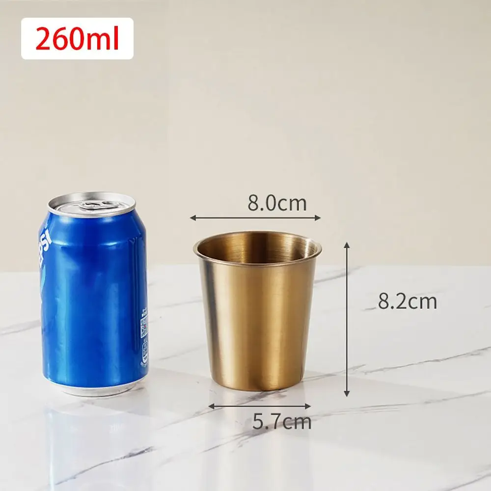 1Pcs Travel Camping Outdoor Stainless Steel Cup 304 Stainless Steel Gold Silver Whisky Beer Cups Coffee Tea Wine 260-500ml