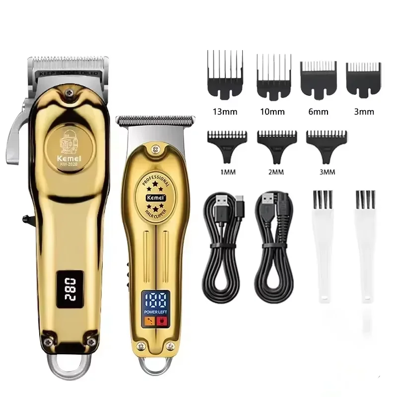 Kemei KM-678 KM-2024 KM-2628 Professionele Elektrische Tondeuse Baard Clipper Oplaadbare Heren Scheerapparaat Tondeuse Kit - afbeelding 1