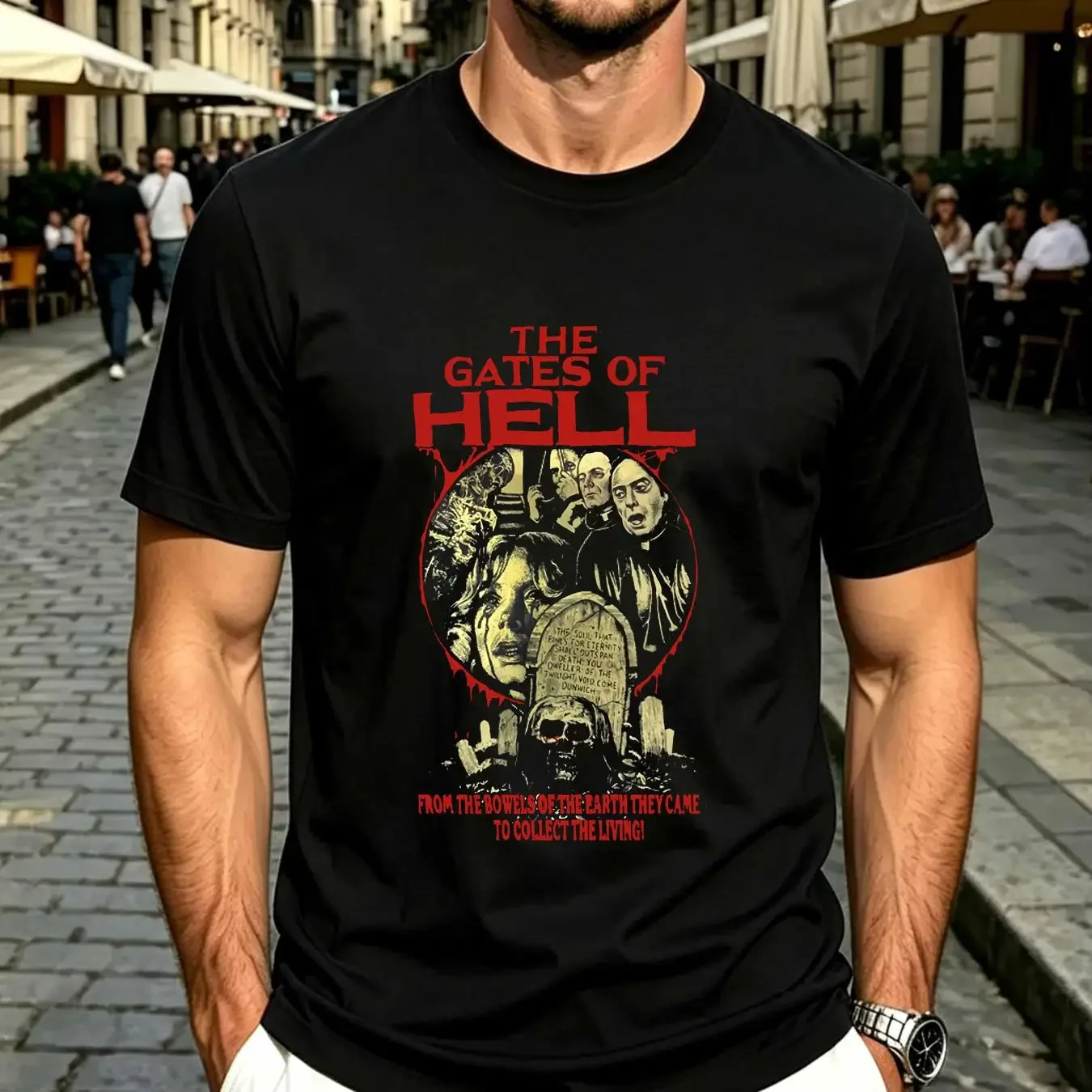 washed T Shirt Lucio Fulci's GATES of HELL Horror long or short sleeves vintage Washed Stretched fashion Unisex graphic
