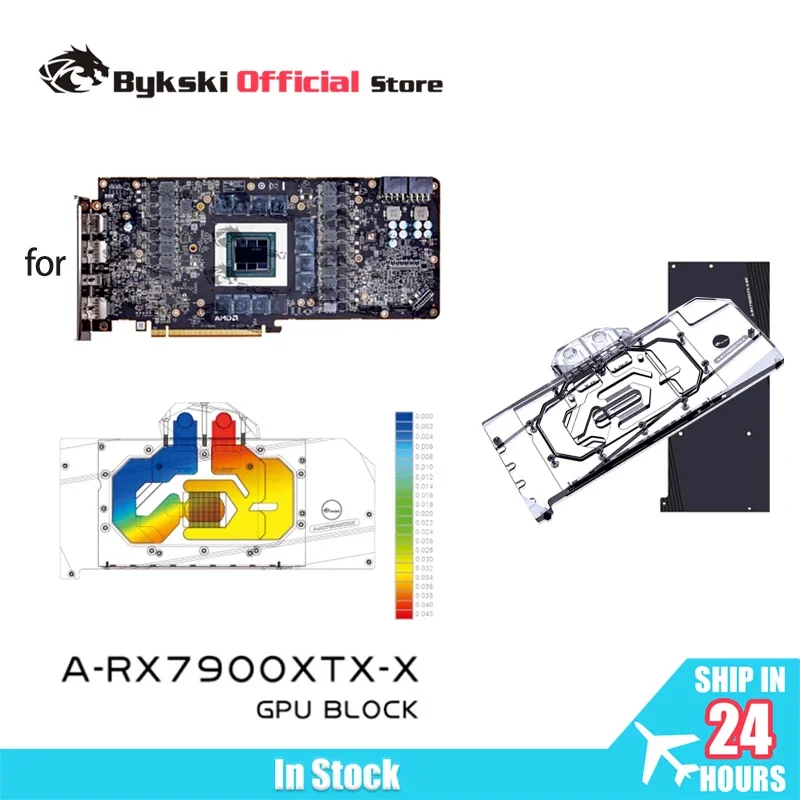 Bykski GPU Block Use for AMD RX7900XTX Reference Edition Video Card Copper Cooler RGB Radiator Prevent Corrosion A-RX7900XTX-X