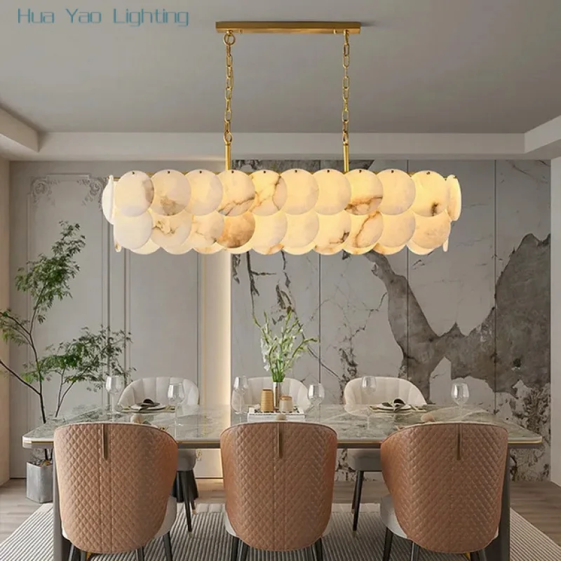 Luxury Natural Marble Design Modern Chandeliers For Living Room Bedroom Dining Room Kitchen Ceiling Pendant Light Lustre Fixture