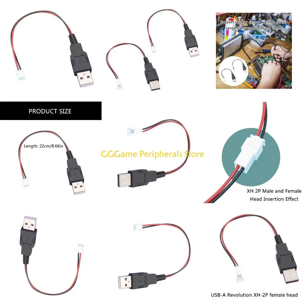 U55B Small USB Male to XH2.54 2P Terminal Cord for Easy Use in Home Appliances and Sensors For Signal And Power Transfer