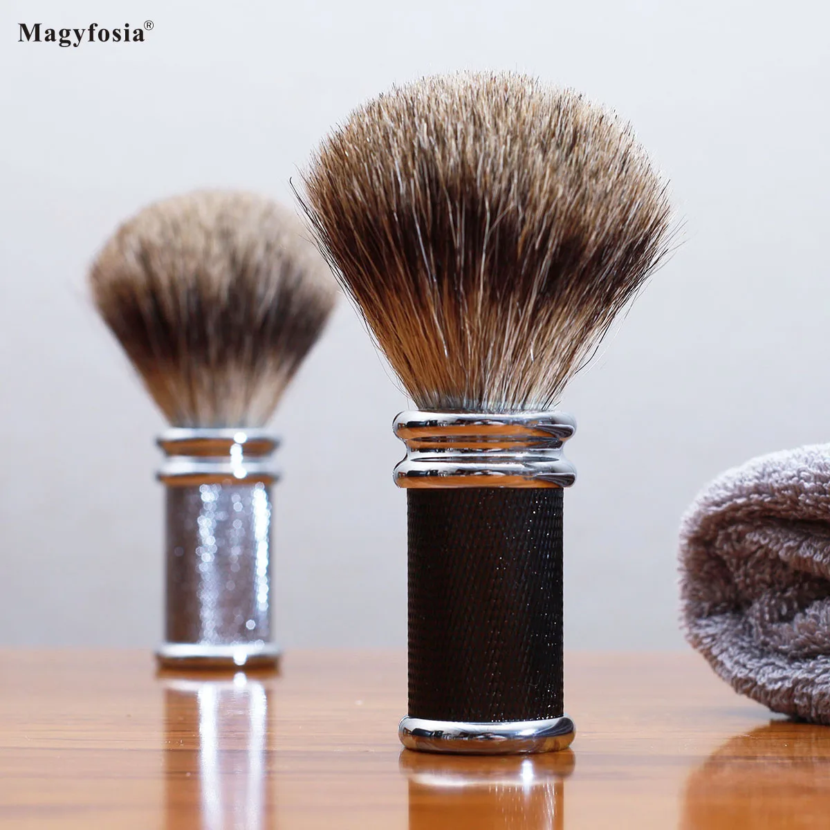 Magyfosia Old Fashioned Silvertip Honey Pure Badger Hair Shaving Brush for Men Wet Shaver Facial Cleaning Barber Tool 3 Colors