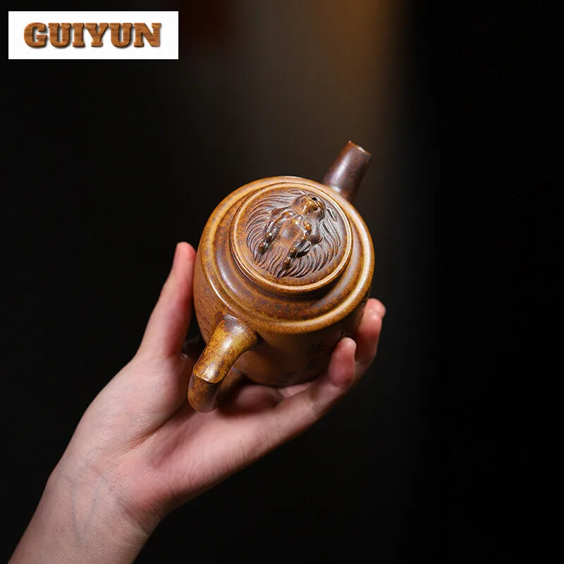 230ml Chinese Yixing Purple Clay Reducing Roasting Teapots Beauty Kettle Famous Hand-carved Dargon Tea Pot Zisha Tea Set Teaware