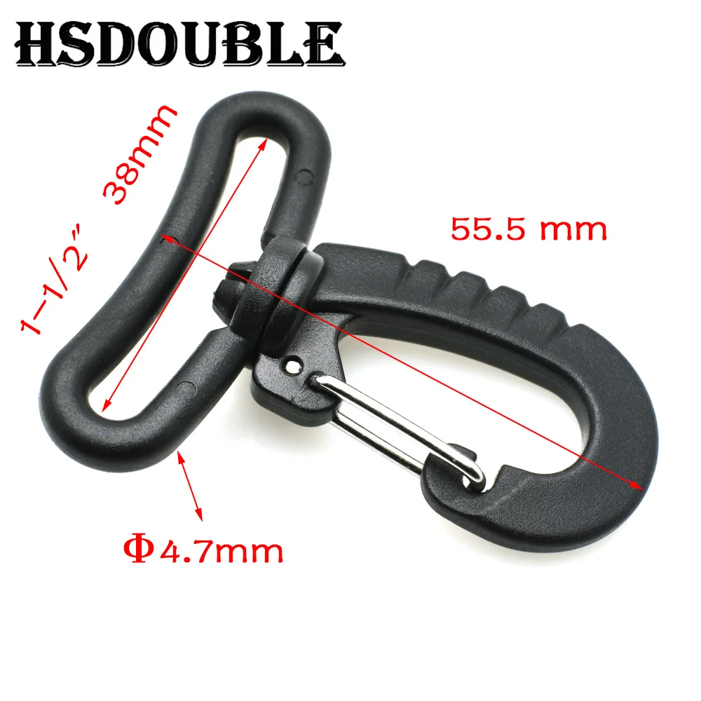 Plastic Swivel Snap Hook for Keychain Backpack Buckle Belt Strap Black