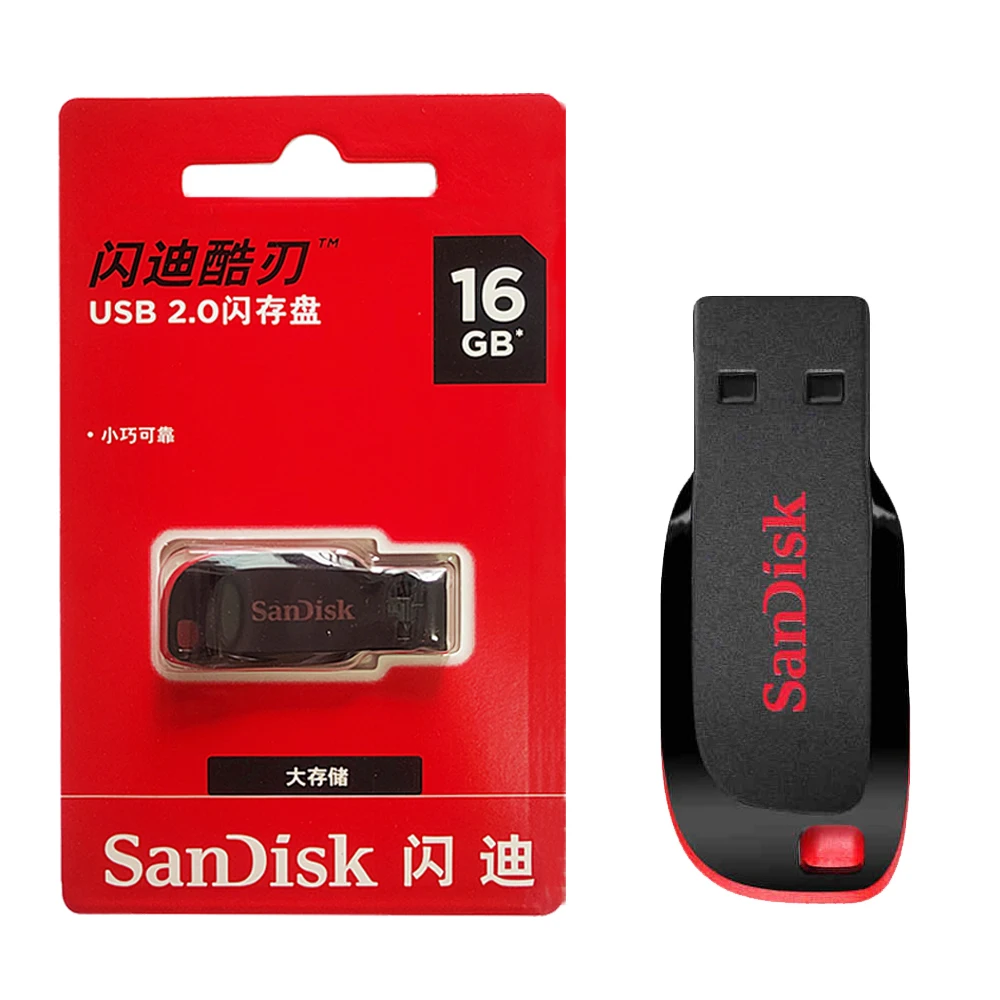 SanDisk USB 2.0 SDCZ50 USB флэш-накопитель 128 ГБ мини-накопитель 64 ГБ флэш-накопитель 32 ГБ флэш-накопитель 16 ГБ флэш-накопитель USB для ПК