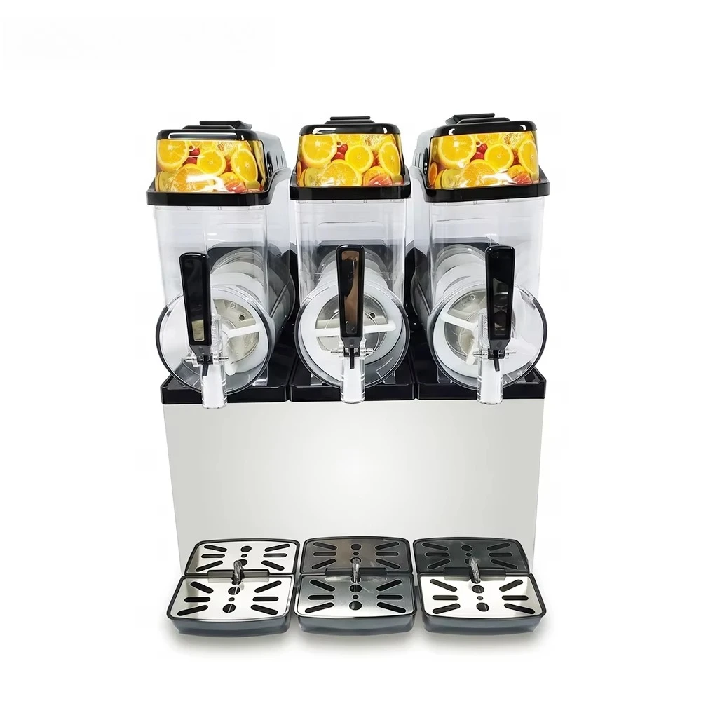 Triple Bowl Commercial Frozen Slushy Maker 3 Tank Granita Margarita Ice Drink Slush Machine for Bar Milk Tea Shop