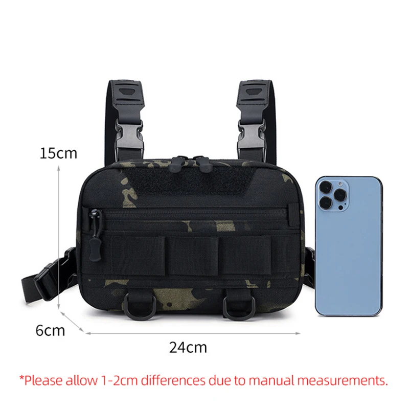 Men\'s Chest Bag Tactical Fishing Vest Backpack Travel Waterproof Molle Nylon Climbing Camping Backpacks Outdoor Rig Fanny Pack