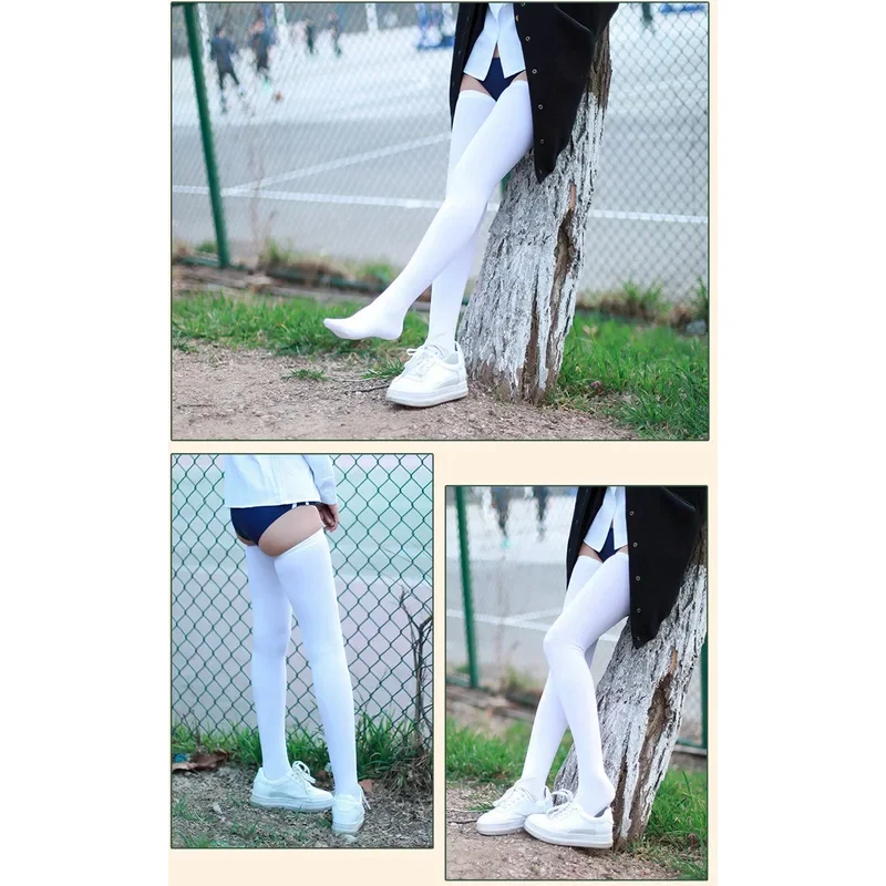 (2 زوج/الوحدة) جوارب طويلة 72 سنتيمتر مرونة جيدة أبيض وأسود بلون جوارب طويلة ، DA030