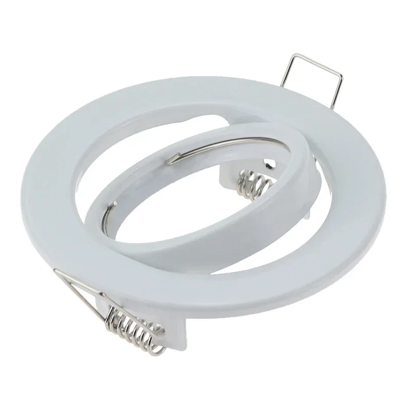 10PCS Round Adjustable Round Adjustable Metal LED Recessed Ceiling Light Frame for GU10 MR16 Bulb Fitting Mounted Spotlights