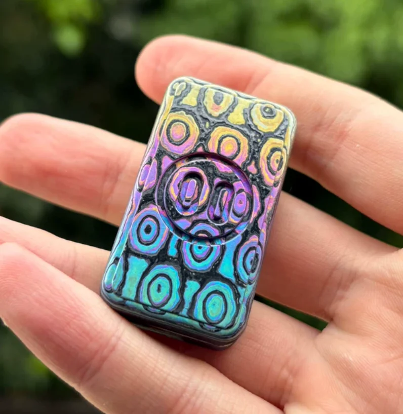 Used EDC YEDC Rainbow Zircuti Mushroom Pig Nose Stress Relief Toy Pocket Toy Fidget Slider Decompression Toy