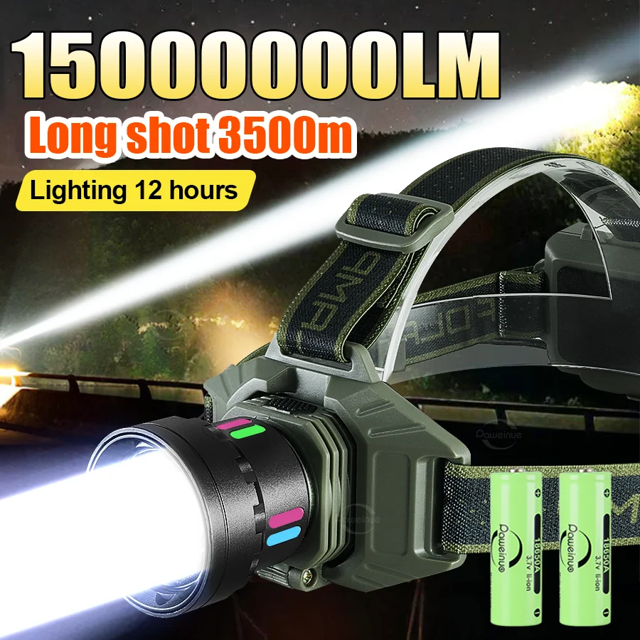 

2025 обновление супер яркий светодиодный фара 800W мощный зум прожектор заряд наружный водонепроницаемый фара подходящий охота рыбалка