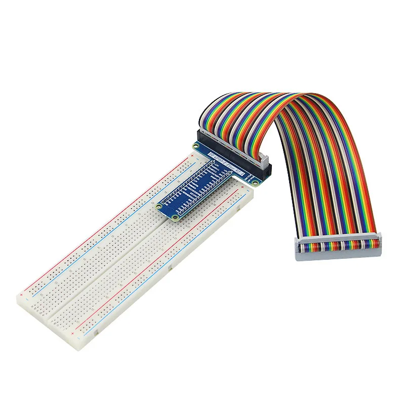Raspberry Pi 4B 3B GPIO expansion board+Rainbow 40P cable+Breadboard 65 jumper DIY experiment package