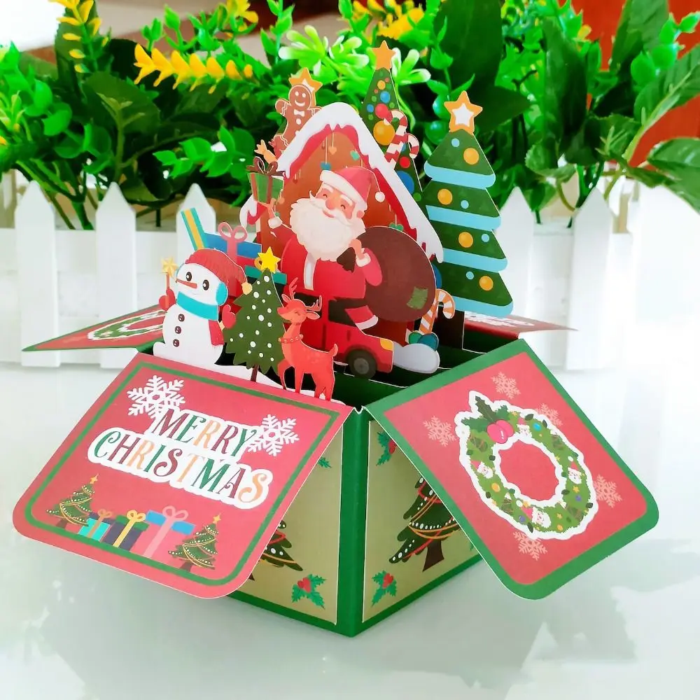 Frohe Weihnachts karten 3d Pop-up-Grußkarten Neujahr Grußkarten Segen Postkarte Schwan Meerjungfrau danke Karten Dekor Geschenk