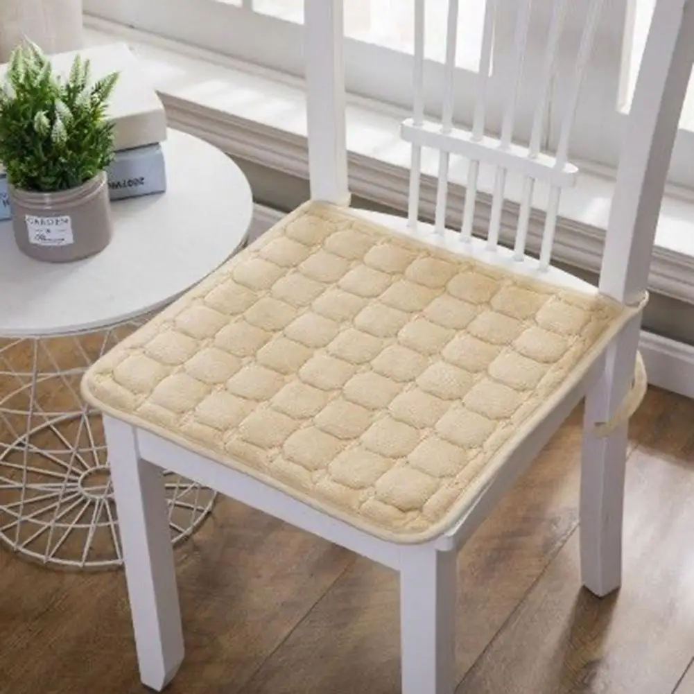 Chair Seat Mat Comfortable Plush Square Seat Pad Non-Slip Sofa Chair Cushion Thicken Dining Chair Cushions Cover For Home Office