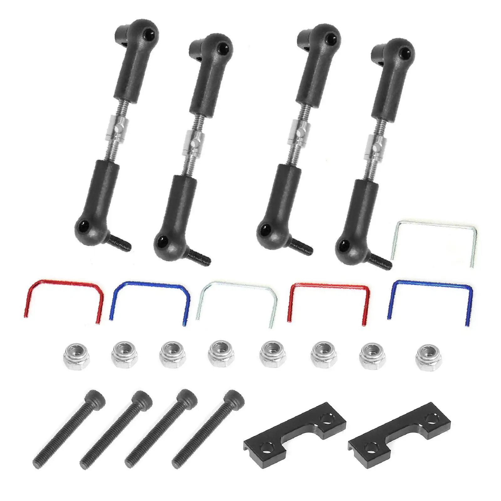 

1/16 Front and Rear Sway Bar Kit,RC Spare Parts,Wide Sway Bar Stabilizer Set Front Rear RC Anti Sway Bar Kits for Crawler