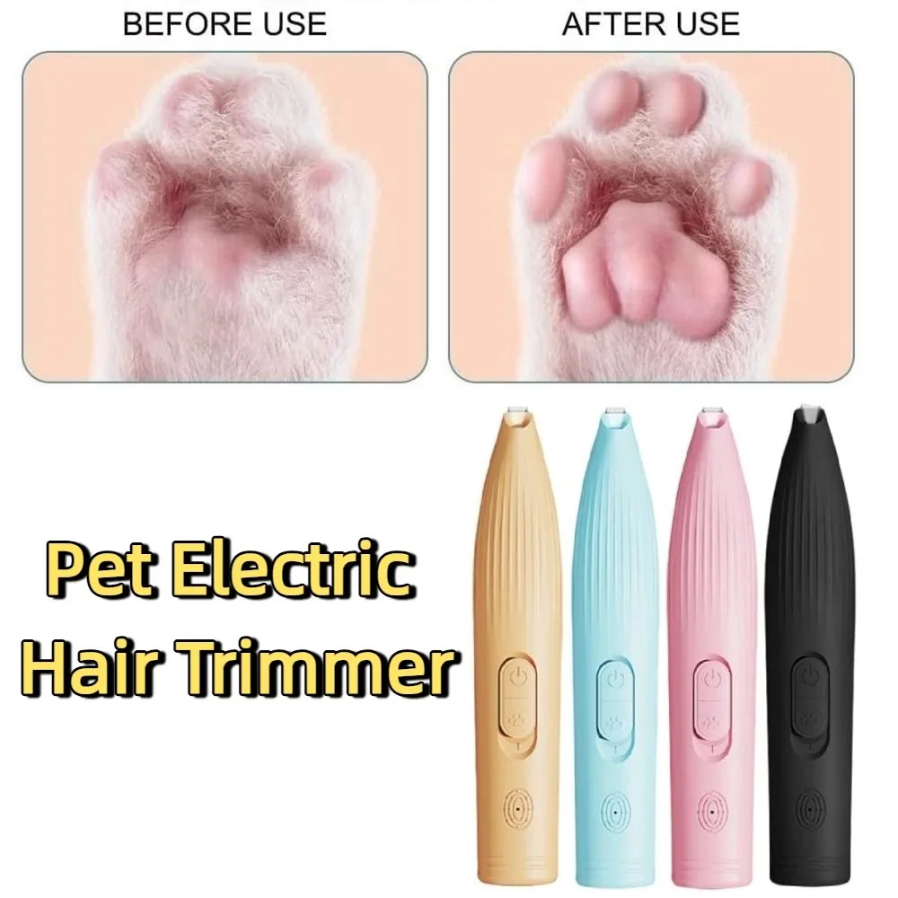 

Portable Pet Electric Hair Trimmer Waterproof Low Noise Pet Paw Hair Clipper Comfortable Grip with Clean Brush Cat Paw Shaver