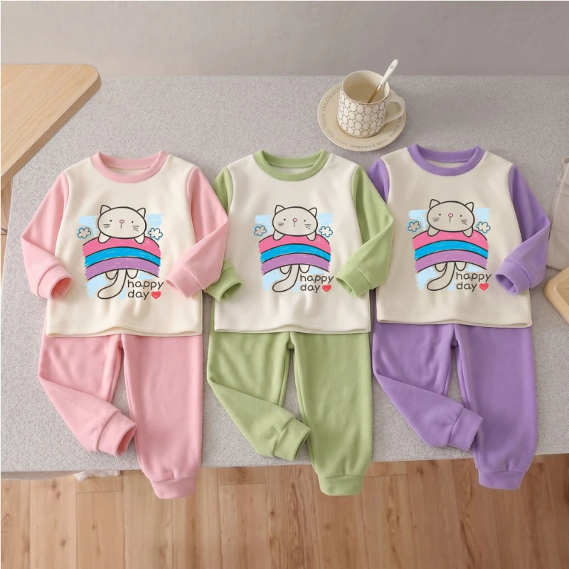 2026 autumn  new children's pajamas, soft cloud texture velvet pajamas, antibacterial and non allergic,Naked Home Clothing