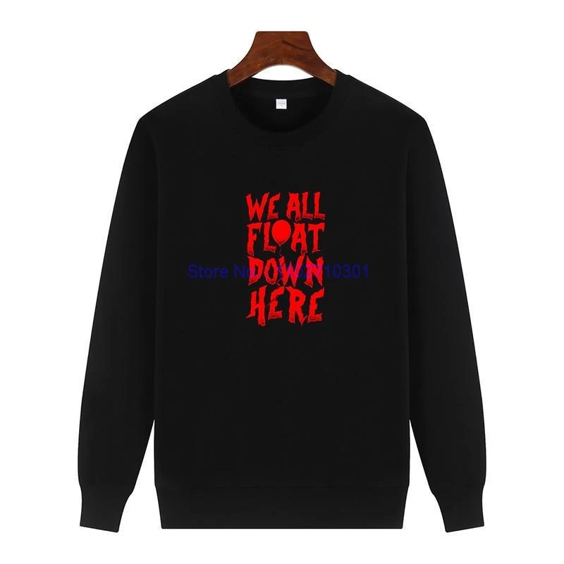 All Float Down Here Slogan Penny Wise Graphic Sweatshirts Round Neck And Velvet Hoodie Thick Sweater Hoodie Men's Sportswear