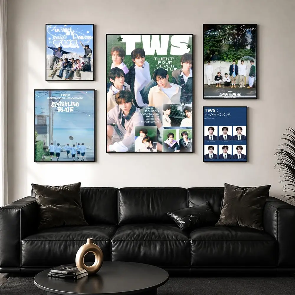 Kpop Group T-tWS Painting Calligraphy Wall Art Canvas Poster Premium Home Decor Print for Living Room Bedroom