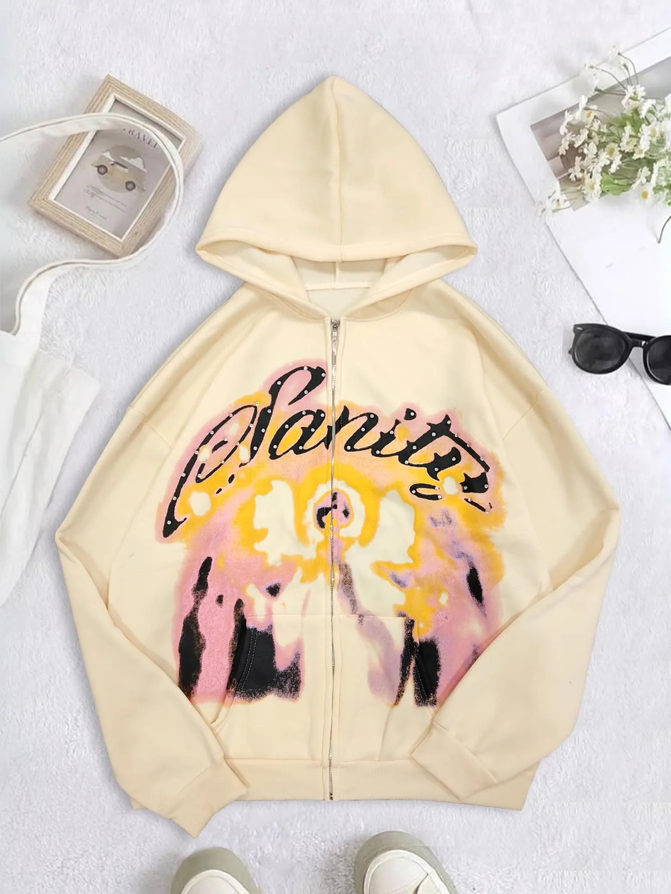 American Retro Autumn And Winter High Street Design Hooded Cardigans Men And Women Harajuku Aesthetics Hooded Sweatshirt Jackets