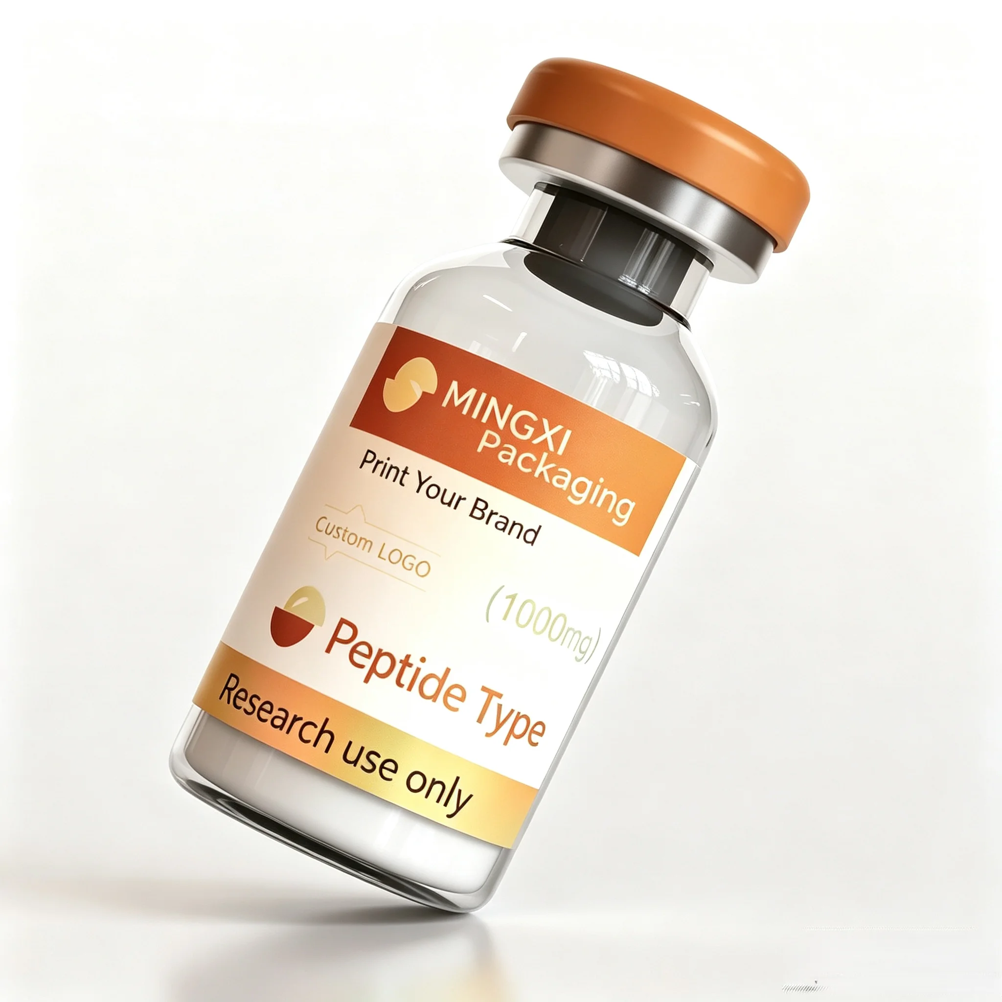Free Design Fitness Supplement Peptide Vial Packaging,Premium Custom Labels and Boxes,3ml 5ml 10ml Vial Holographic Gold Foil