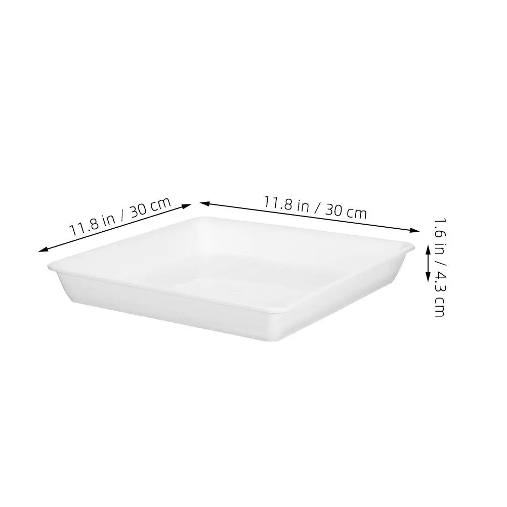 2Pcs Flower Pot Tray Square Plastic Plant Saucer Thick Base Drip Tray for Succulent Bonsai Outdoor Indoor Planter Water Catcher