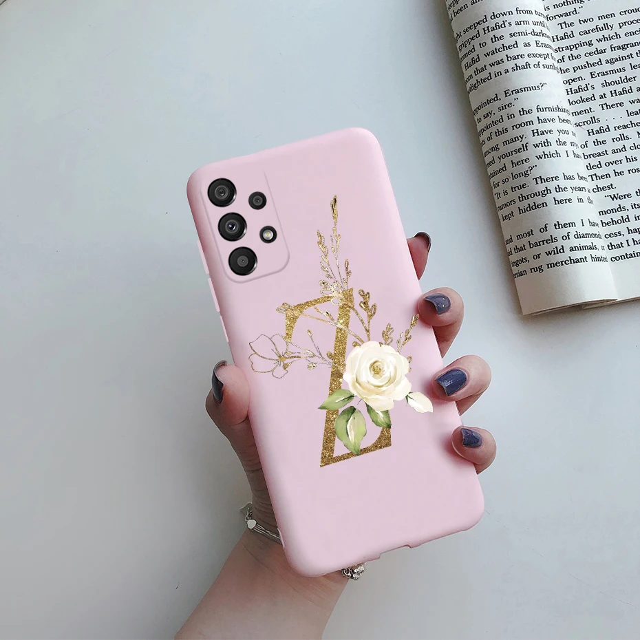 For Samsung Galaxy A53 5G Case A536B Cute Letters Silicone Soft Fundas Matte Cover Phone Case For Samsung A53 A 53 5G Coque Capa